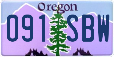 OR license plate 091SBW