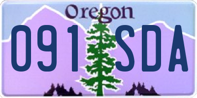 OR license plate 091SDA