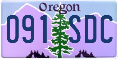 OR license plate 091SDC