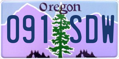 OR license plate 091SDW