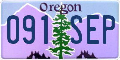 OR license plate 091SEP