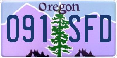 OR license plate 091SFD