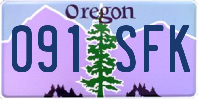 OR license plate 091SFK
