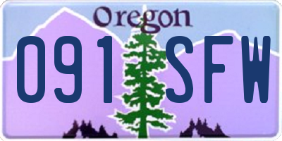 OR license plate 091SFW
