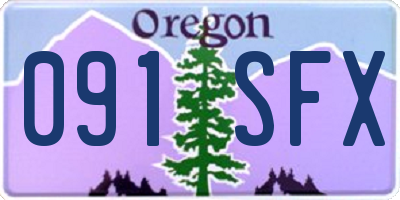 OR license plate 091SFX