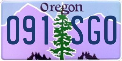 OR license plate 091SGO