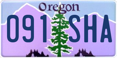 OR license plate 091SHA