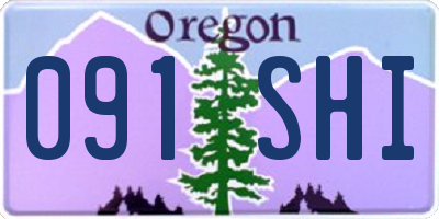 OR license plate 091SHI