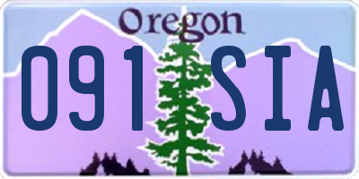 OR license plate 091SIA