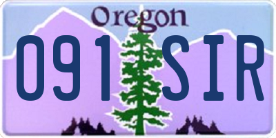 OR license plate 091SIR