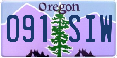 OR license plate 091SIW