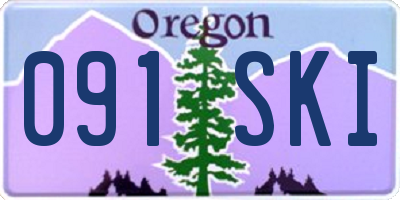 OR license plate 091SKI