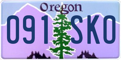 OR license plate 091SKO
