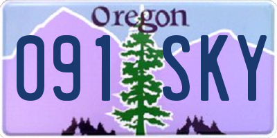 OR license plate 091SKY