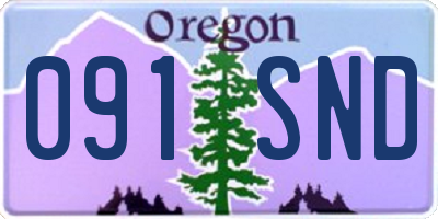 OR license plate 091SND