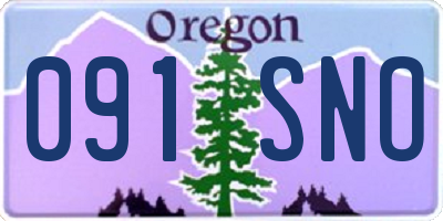 OR license plate 091SNO