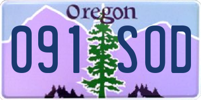 OR license plate 091SOD