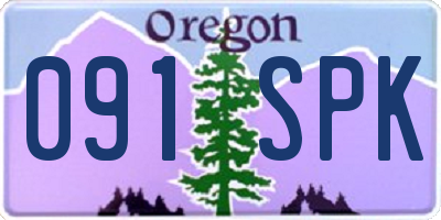 OR license plate 091SPK