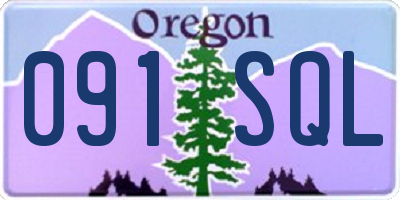 OR license plate 091SQL