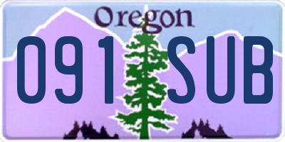 OR license plate 091SUB