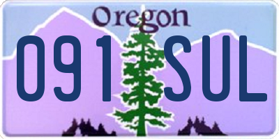OR license plate 091SUL