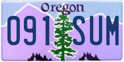 OR license plate 091SUM