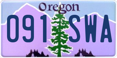 OR license plate 091SWA