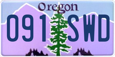OR license plate 091SWD