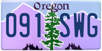OR license plate 091SWG