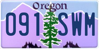 OR license plate 091SWM