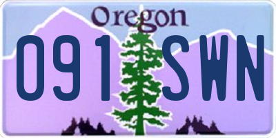 OR license plate 091SWN