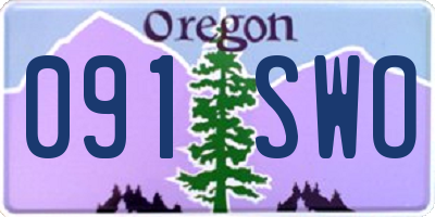OR license plate 091SWO