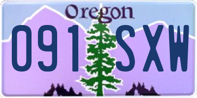 OR license plate 091SXW