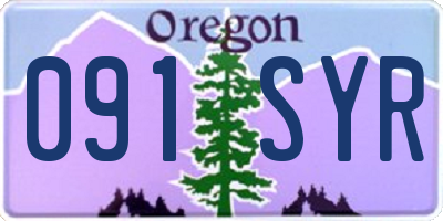 OR license plate 091SYR