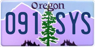 OR license plate 091SYS