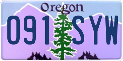 OR license plate 091SYW