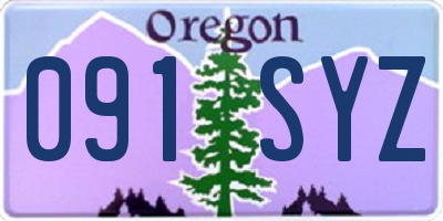 OR license plate 091SYZ