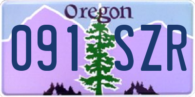 OR license plate 091SZR