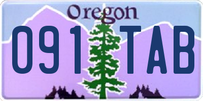 OR license plate 091TAB