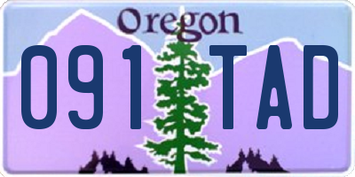 OR license plate 091TAD