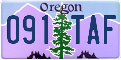 OR license plate 091TAF