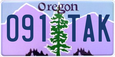 OR license plate 091TAK