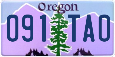 OR license plate 091TAO