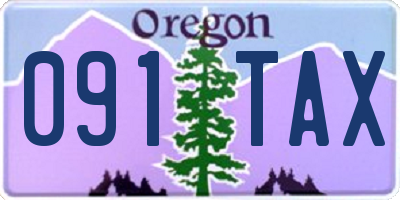 OR license plate 091TAX