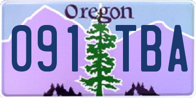 OR license plate 091TBA