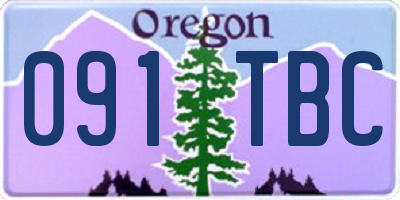 OR license plate 091TBC