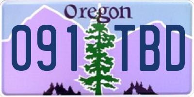 OR license plate 091TBD
