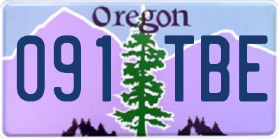 OR license plate 091TBE