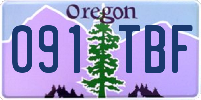 OR license plate 091TBF