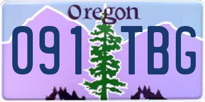 OR license plate 091TBG